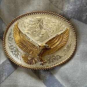Montana Silversmiths Gold and Silver Eagle Belt Buckle